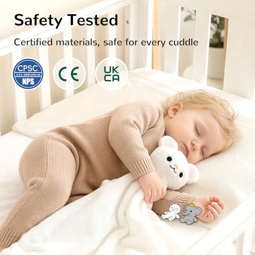 Image of HECCEI Baby Security Blanket Soft Animal Lovey Snuggle Toy, 16 Inches Bear | BPA-Free, non-toxic, Safe for Baby, Durable, Machine Washable, Stuffed Animals, Extra-large, Baby Shower Gifts