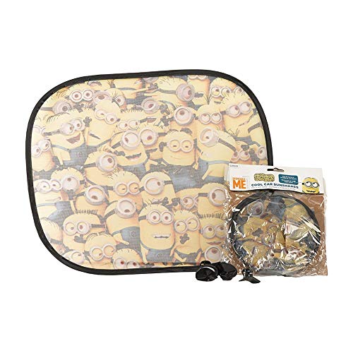 Global Accessories - 2 parasoles para Ventana de Coche con diseño de Minions de GRU, mi Villano Favorito