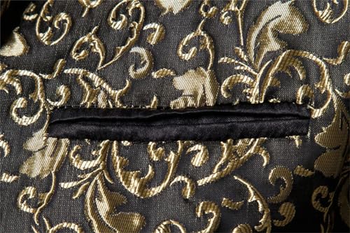 Men Floral Tuxedo Blazer One Button Casual Wedding Prom Party Dress Dinner Suit Jacket4