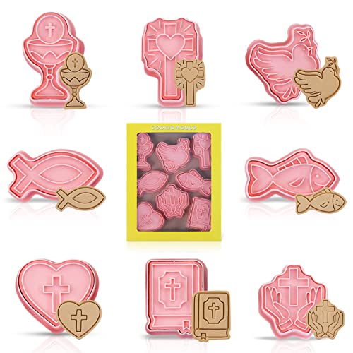 Ausstechförmchen Kommunion, 8 Stück Ausstechformen Keksausstecher Taufe...