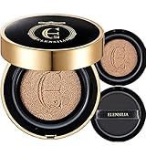 Elensilia Snail Mucin Essence Cover Cushion Premium 0.53 Oz. with Refill, Makeup Cushion Foundation with Sunscreen and Skin Care Benefits | Stem Cells, Peptides, Amino Acids, Hyaluronic Acids (#23 Natural Beige)