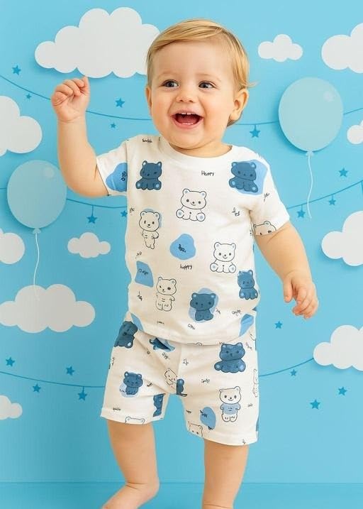 Baby Unisex Cotton Printed Top Bottom Set| Comfortable, Breathable, Lightweight, Skin Friendly|SL_130-image-4