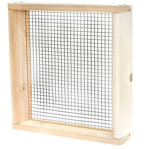 MLZYKYJZ Jardín Tamiz, Madera Tamiz Herramientas Jardinería Tamiz Jardín Manual 38 Cm Diámetro Cribas de Arenapara Tamizar Compost, Tierra para Macetas y Suciedad Cover