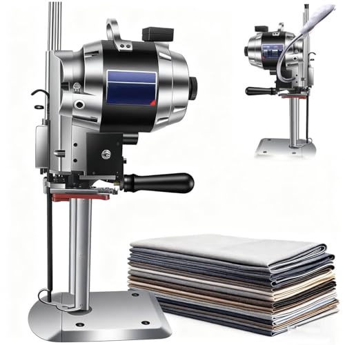 QuinteZhenTially 1100 W/1200 W Cortadora Tela Eléctrica Vertical,Máquina Industrial Cuchillo Rect Cortadora Tela,Cortadora Cuchilla Recta Alta Velocidad con Afilado Automático,para Algodón,Seda 10A