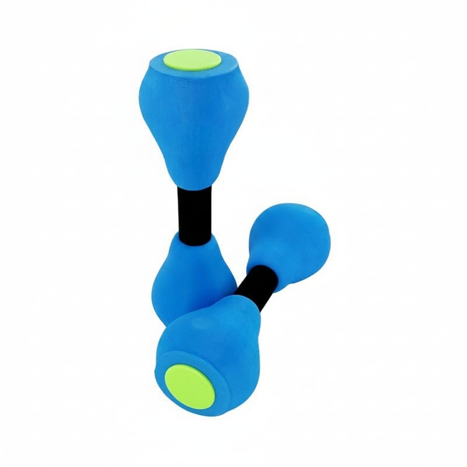 EVA Soft Water Dumbbells eco Friendly Pool Dumbbells High-Density Water Exercise Floats Ergonomic for Beginners, Swimmers, Kids, Swim Practice, Blue Green Buckle-image-47