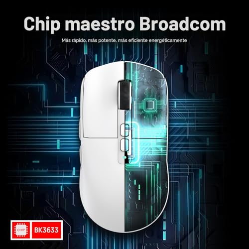 Miniatura 7 de Attack Shark X6 Ratón Superlight De 49 G Con Base De Carga Magnética, Sensor De Juegos Pixart Paw3395, Ratón Para Juegos Inalámbrico Con Cable Bt 2.4g, 26000 Dpi, Ratones De Oficina Mejorados Blanco
