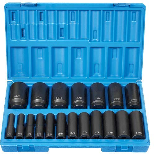 Grey Pneumatic 1719D 1/2in Drive 19 pc Deep Length Fract. Set 12 Point