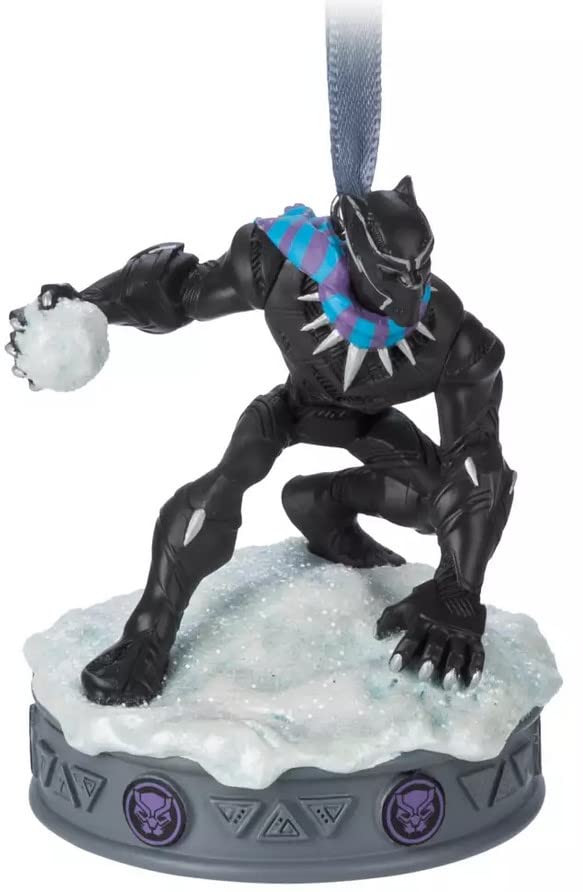 Official Black Panther With Snowball Festive Light-Up Figurine/Hanging Ornament, Black Panther & Snowball