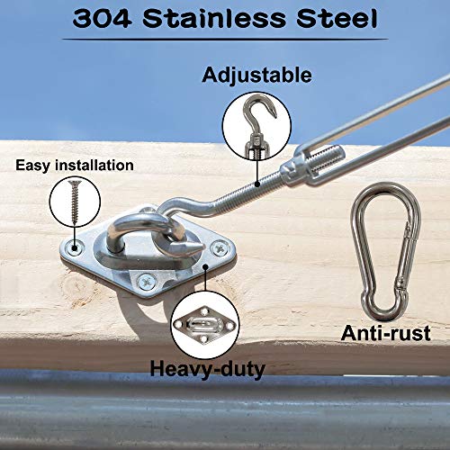 Shade Sail Hardware Kit, Stainless Steel Hardware Kit for Triangle