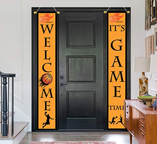 Basketball Party Decorations Porch Sign Hanging Banner - Basketball Sport Birthday Party Supplies Welcome Wall Decoration Indoor/Outdoor #TOP2