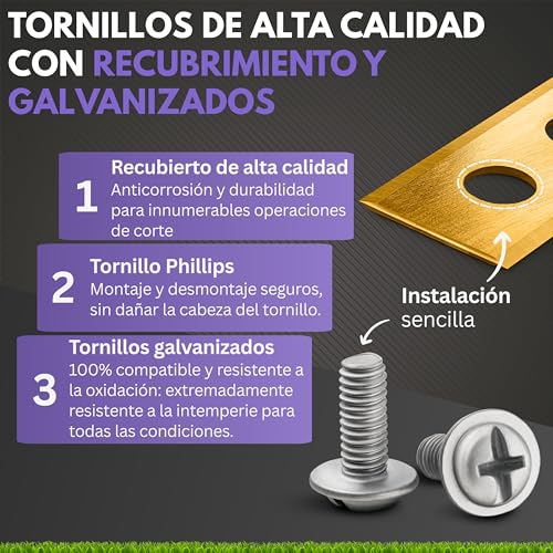 Filzada® 18x Cuchillas de Repuesto de Titanio adecuadas para Todos los Robots cortacésped Worx Landroid - Cuchillas también adecuadas para los Robots cortacésped LandXcape, Zoef Robot y Einhell. - imagen 3