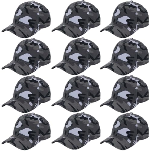 Image of ZH Plain Adjustable Baseball Cap - Lot of 12 Unisex Blank Design Caps