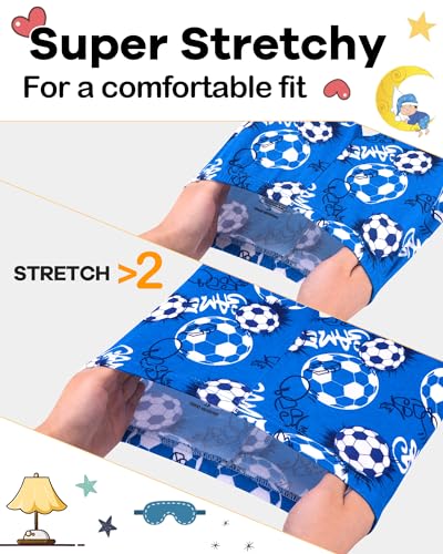 Image of DAUGHTER QUEEN Boys Pajamas 4 Pieces Long Set 100% Cotton Sleepwear Size 18 Months-12 Years