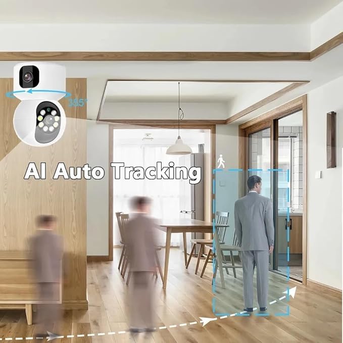 Image of 1080p FHD WiFi Wireless Security Camera with Audio & Night Vision - Live Feed, Motion Detection, Perfect for Home & Office Security (Table Camera-2 pc)