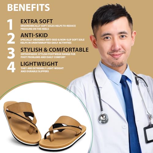 Image of Men's Comfort Slippers with Cross Strap Design | Cushioned Footbed & Shock Absorbing Sole | Lightweight Everyday Wear Slippers for Office, Home & Casual Walking