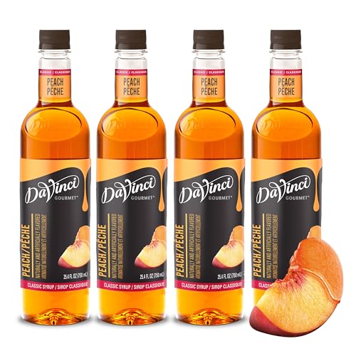 Image of DaVinci Gourmet Classic Peach Syrup, 25.4 Fluid Ounces (Pack of 4)