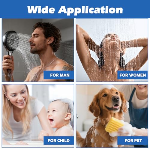 Image of Filtered Shower Head,8 inchRain Shower Head with Handheld Spray Combo with 11'' Angle Adjustable Extension Arm /Flow Regulator /Shower System,High Pressure Rainfall Shower Head Bathroom,Chrome