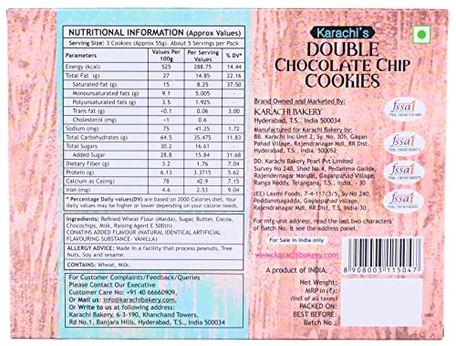 Image of Karachi Bakery Double Choco Chip Cookies, 250g (Pack of 3)