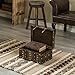 Vintiquewise Small Wooden Storage Trunk, Vintage Suitcase Chest Box with Faux Leather Straps and Handles, Memory Keepsake Box