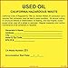 California Used Oil - Hazardous Waste Label - 6