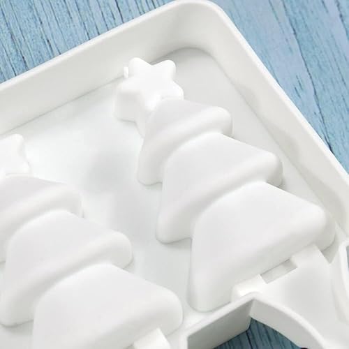 Miniatura 5 de 1 paquete de moldes de silicona con forma de árbol de Navidad de Navidad, moldes de paletas de hielo de 4 cavidades para niños y adultos, molde de