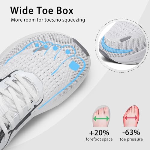 Image of Women's Wide Toe Box Walking Shoes Comfortable Cushioned Tennis Nursing Bunions Shoes Breathable Non Slip Gym Sports Athletic Running Fashion Sneakers
