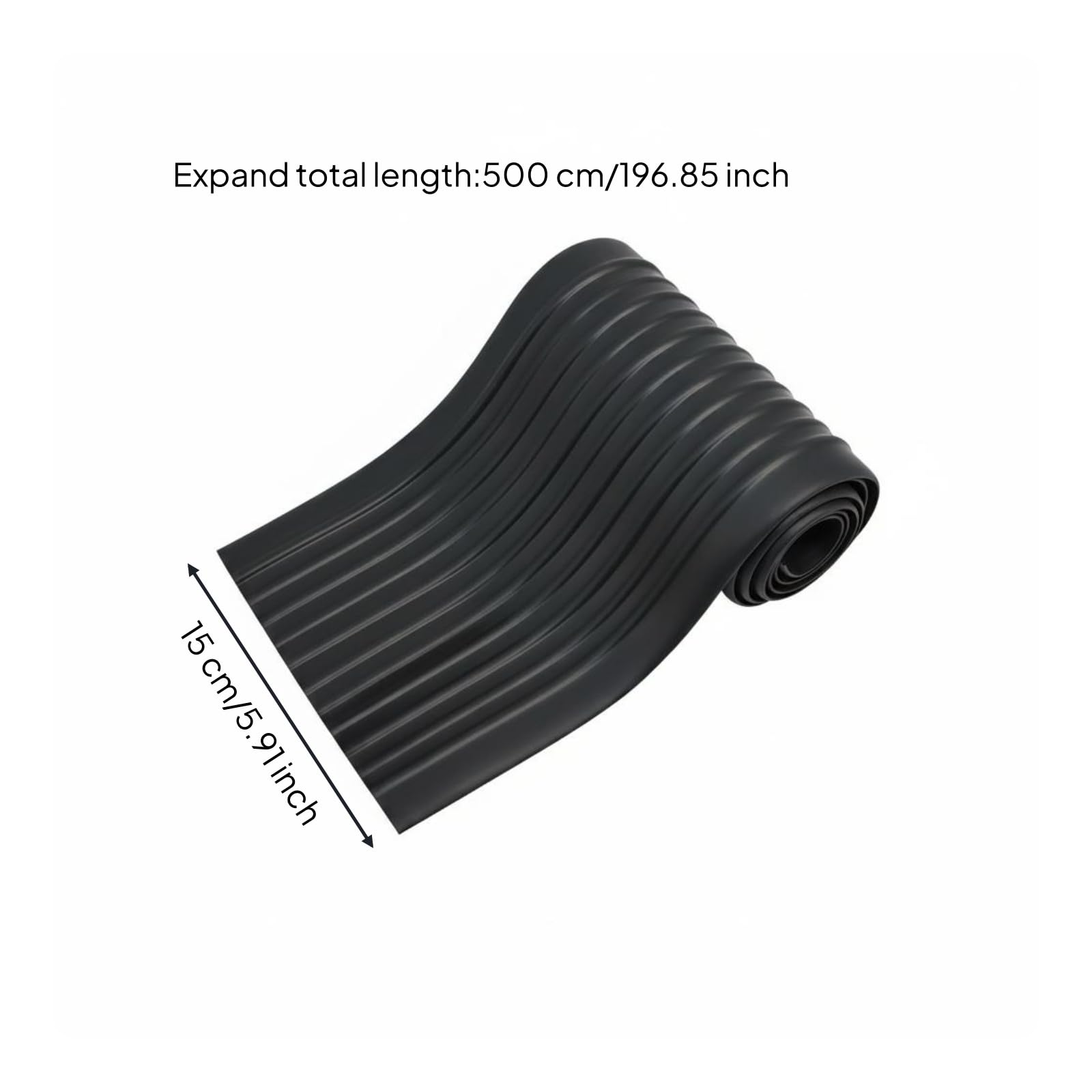 Material de Reparación para Bote Banda Protectora Refuerzo de Casco Tira para Borda Cinta PVC Náutica en PVC Grueso con, Negro, Negro, 5 Metros, 15 Cm De Ancho