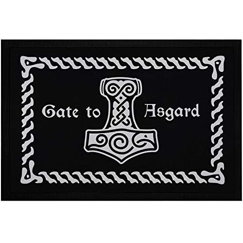 MoonWorks® Fußmatte mit Spruch Gate to Asgard nordische Mythologie Odin Thor Walhalla rutschfest...