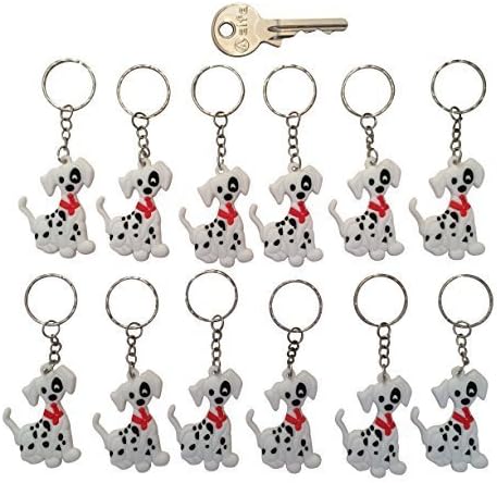 EverKid Party Favors Dalmatian KeyChain, Pack of 12, Silicone Charms