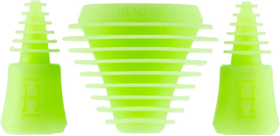 Hemper Plugs + Caps | Universal Cleaning Plugs for Glass Water Pipes &amp; More | Fits Male &amp; Female Joints | Leak-Proof Seal | Hassle-Free Cleaning | Durable, Reusable &amp; Easy to Use - (Glow In The Dark)