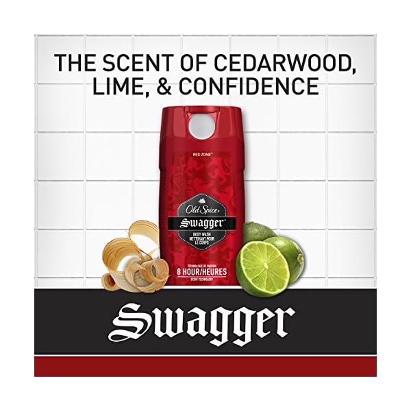 Old Spice Men's Body Wash Swagger Scent, 24/7 Shower Freshness, 16 Fl Oz (Pack of 4)