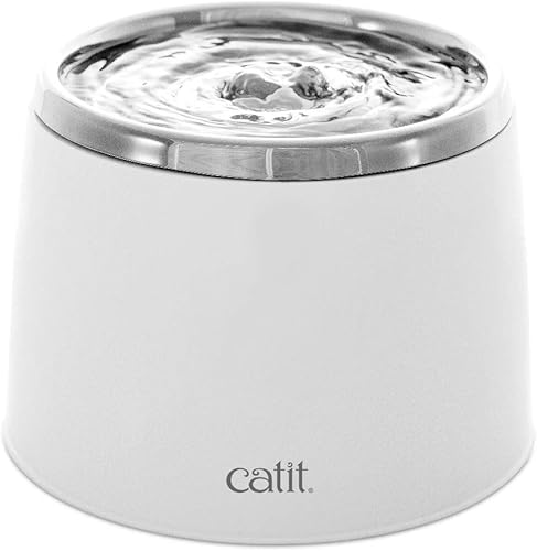 Catit Fuente de agua para gatos de acero inoxidable fresca y transparente 50023 Catit Fuente de agua para gatos de acero inoxidable fresca y transparente 50023