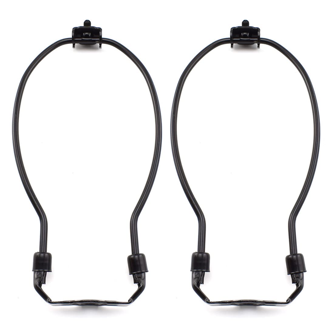 MARRTEUM 11-Inch Lamp Harp Holder Fitter Heavy Duty Lampshade Support Frame with Saddle Base [2set Black]