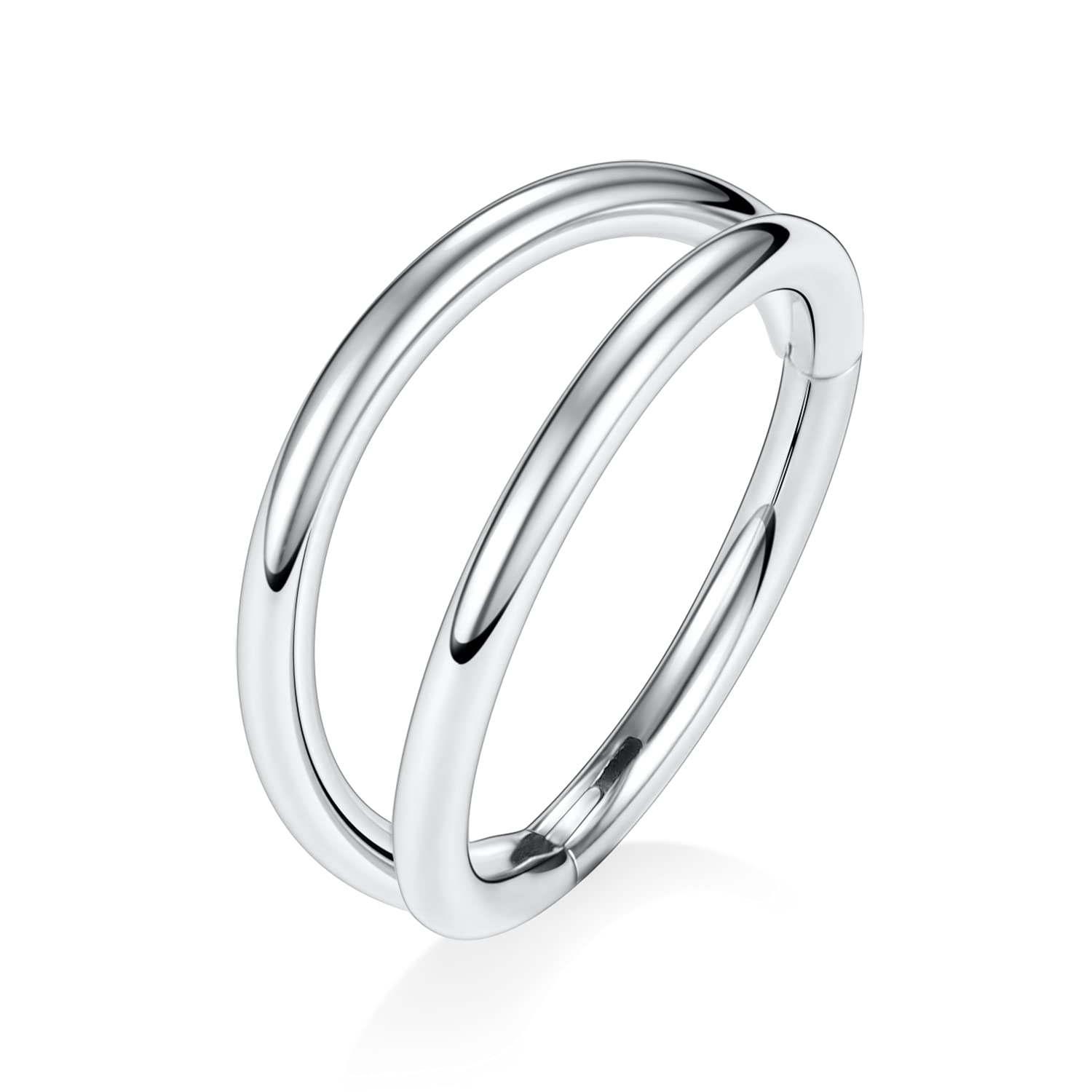 hengkaixuan Triple Double Nose Hoop Ring Sleeper Hoop Earring Helix Rook Conch Cartilage Daith Tragus Earrings Septum Ring Lobe Nose Piercing Jewellery for Women — view 4