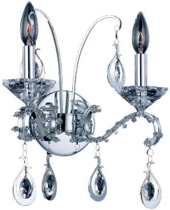 Allegri Lighting 10332-018-FR001 Torelli 2-Light Wall Sconce with Clear Firenze Crystal, 18K Gold Plate Finish