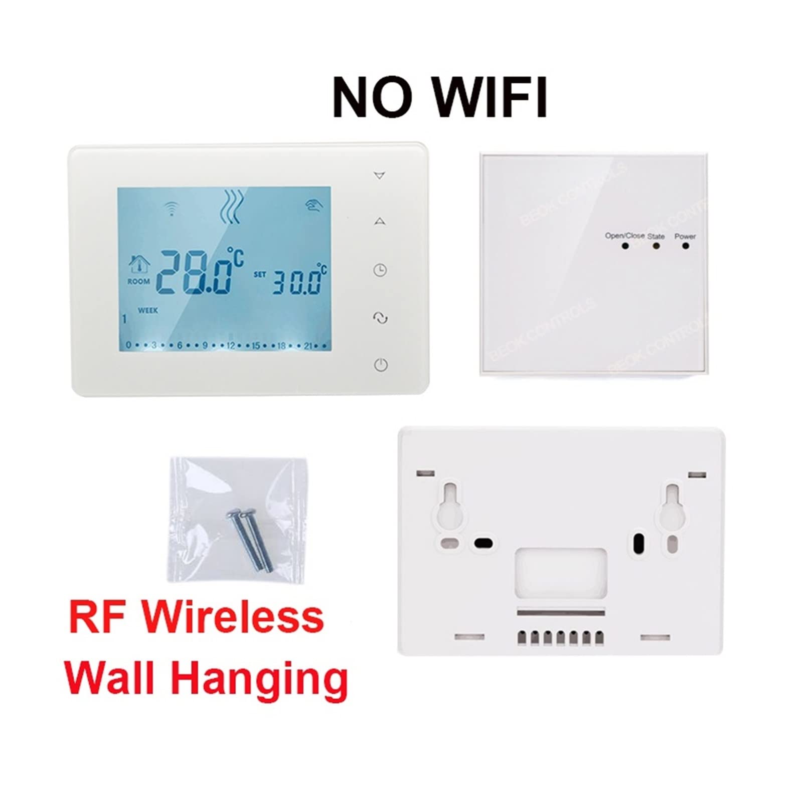Czujnik termometru, Termostat florowy Smart Home WiFi & AMP; Rf. Kocioł Gasowy Bezprzewodowy regulator ciepłej wody do Google(BOT306RF-WIFI)