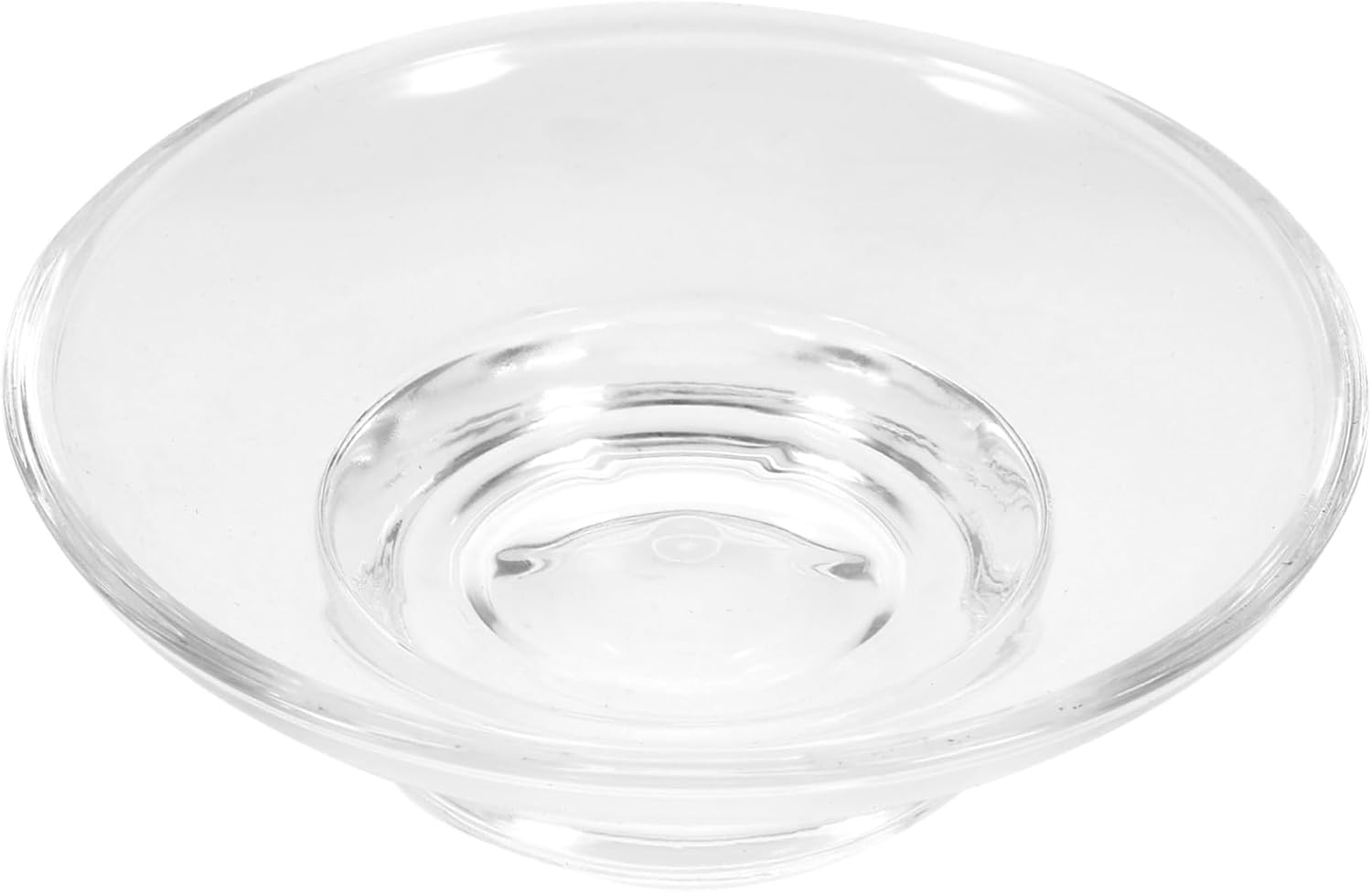 STOBAZA Round Glass Soap Dish Soap Holder for Bathroom Kitchen Outdoor and Travel Slip Design