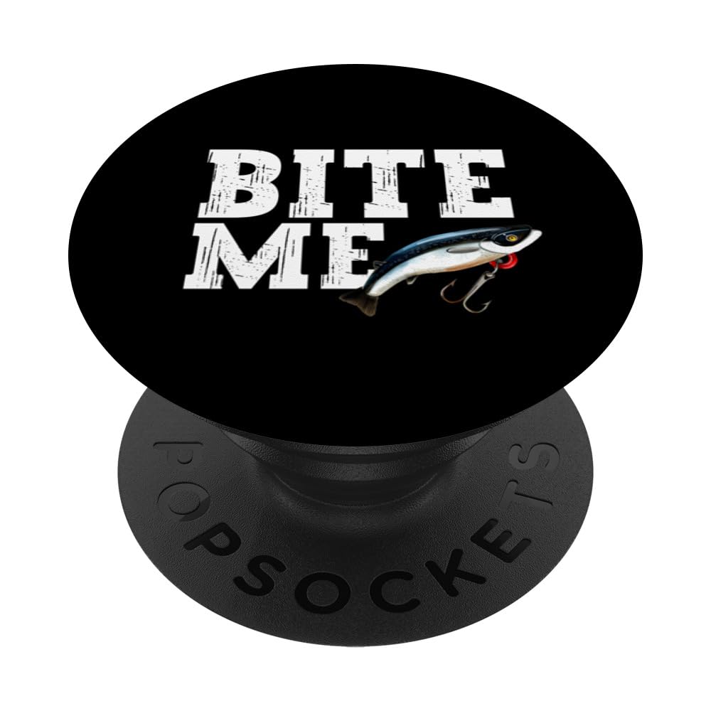 fish lure bite me Funny Fisherman Fishing Sport PopSockets Standard PopGrip : Cell Phones & Accessories FINS Windtamer Braided Fishing Adjustable back Color:Winnipeg Walleye Fishing Accessory