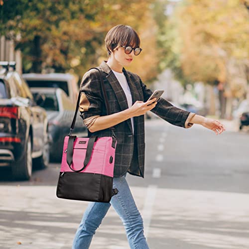 Cyureay Convertible Backpack Tote Women Laptop Daypack Water Resistant Casual Backpack For Work Computer Fits 15.6-Inch Laptop & Tablet, Light Pink #TOP6