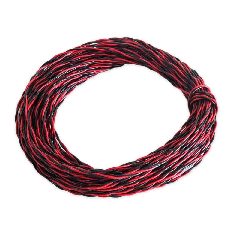 Drumstone 𝟏𝟓 𝐘𝐄𝐀𝐑𝐒 𝐖𝐀𝐑𝐑𝐀𝐍𝐓𝐘 0.5mm 2-Core Copper Electrical Wire Durable PVC Insulated, Red & Black Color-Coded for DC Circuits, Audio Systems & Low-Voltage Applications 𝟏𝟎𝐅𝐞𝐞𝐭