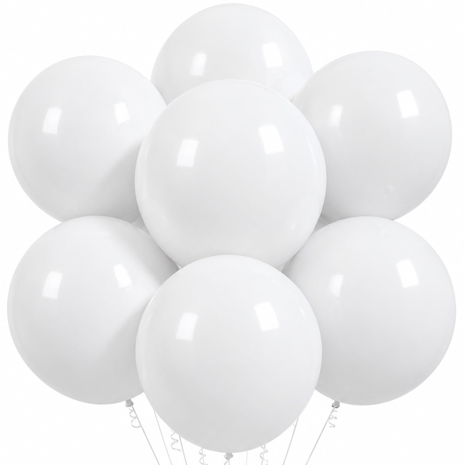 18 Inch White Balloons, 15 Pcs Large White Balloons, Round Latex Party Balloons for Wedding Anniversary Bridal Shower Birthday Baby Shower Party Decorations