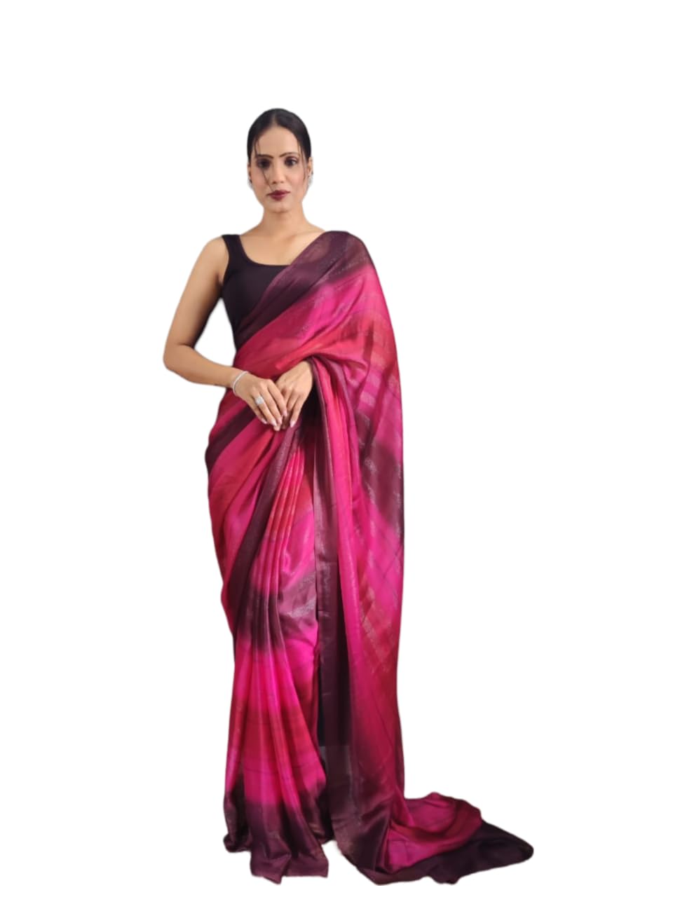 DIVUS Ready to wear Pre draped Prestitched one min readymade Designer Parywear saree with Unstitch Blouse
