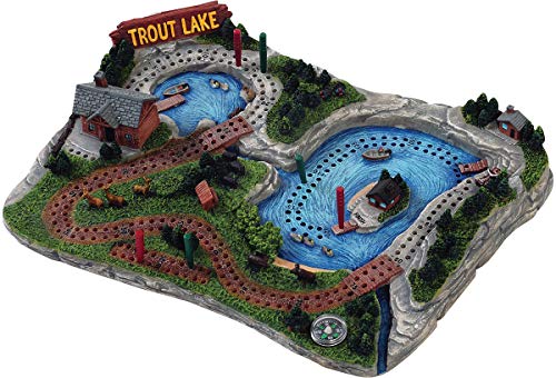 Outside Inside - Hand Painted Trout Lake Cribbage Board