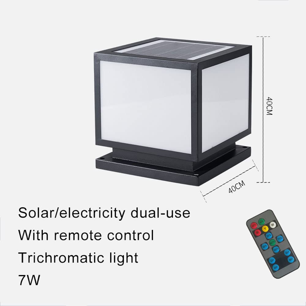 Lampada da Esterno Solare per palo con Montaggio su molo IP55 Luci da molo Impermeabili in Acciaio Inossidabile per Luce tricromatica da Giardino con Prato erboso