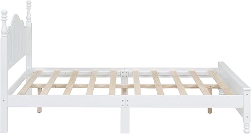 Miniatura 8 de Harper & Bright Designs Cama de plataforma tamaño Queen con cabecero, marco de cama de madera de estilo retro con soporte de listones, camas tamaño