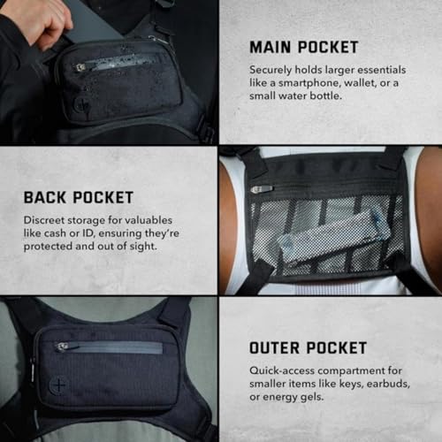 Pack de pecho running con chaleco portateléfono ajustable 5