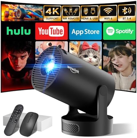 [Apps intégrées & 2026 Upgraded] Vidéoprojecteur avec WiFi 6 et B...