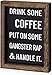 Mkono 1 Pcs Coffee Signs Decor Farmhouse Coffee Table Decor 2 Sides with Different Sayings Rustic Wood Coffee Sign, Office Home Bar Wall Table Decor