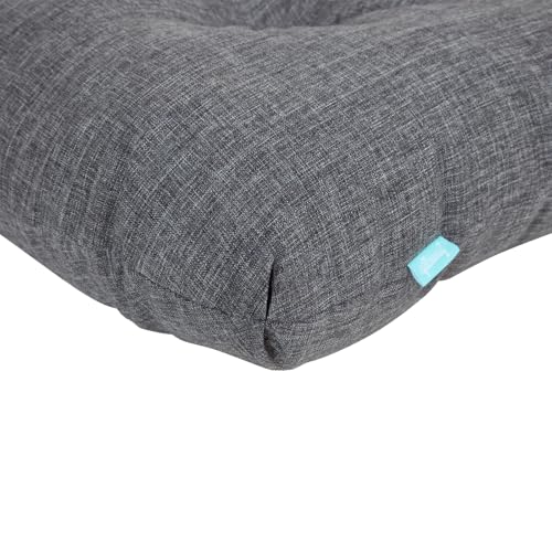 Image of QILLOWAY Outdoor Chair Cushion Set with Strings,Replacement Outdoor Cushions for Patio Furniture.(Charcoal Grey /Black)-Sets of 2