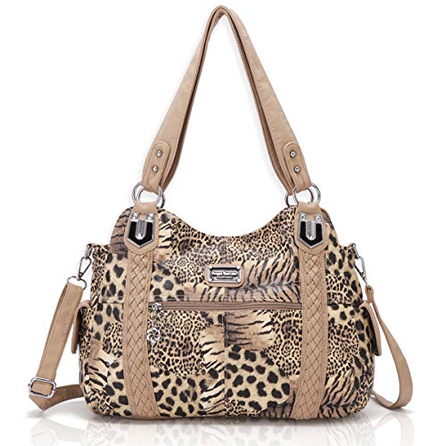 Angel Barcelo Roomy Fashion Hobo Womens Handbags Ladies Purse Satchel Shoulder Bags Tote Washed Leather Bag Beiges